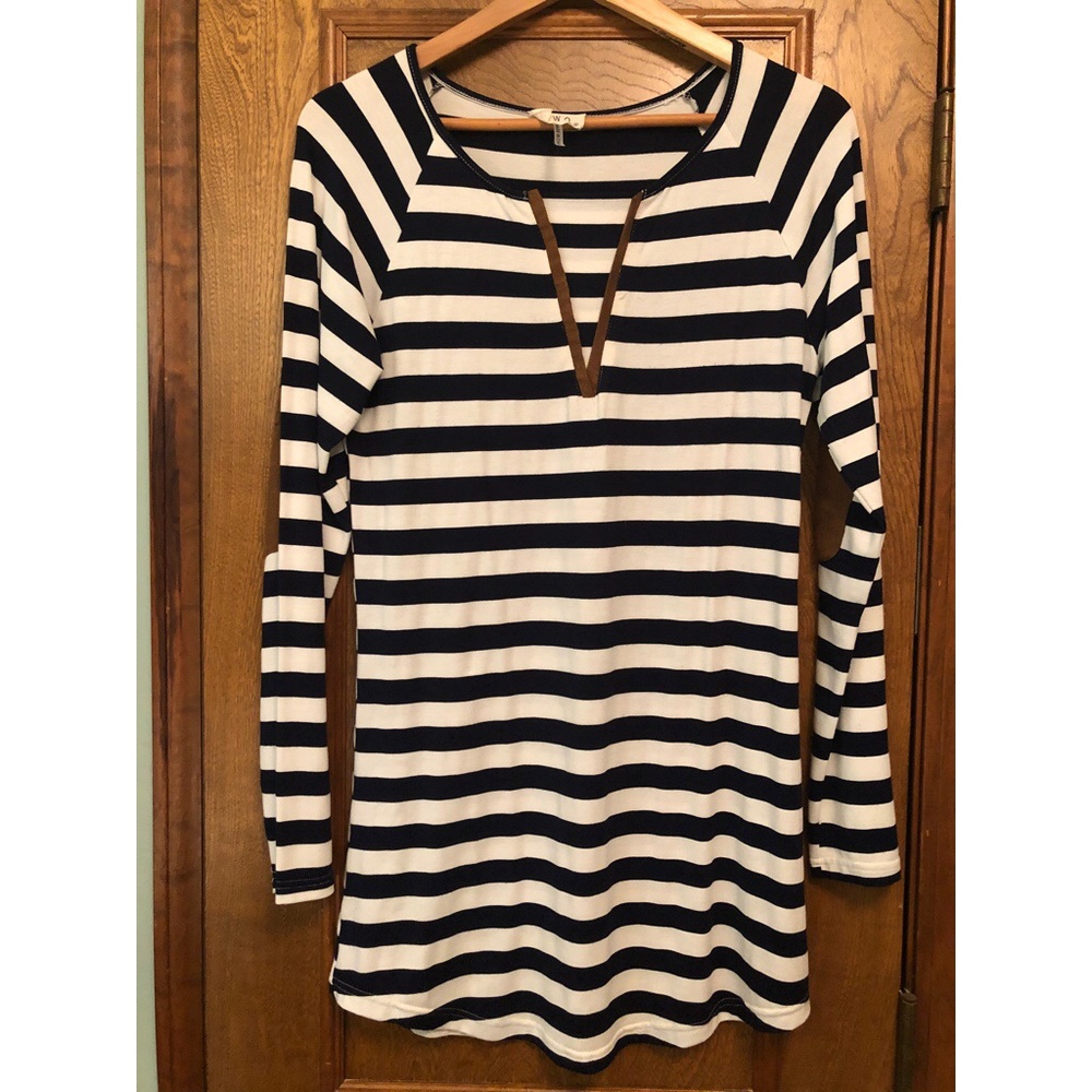 Navy and White Stripe Layering Tunic